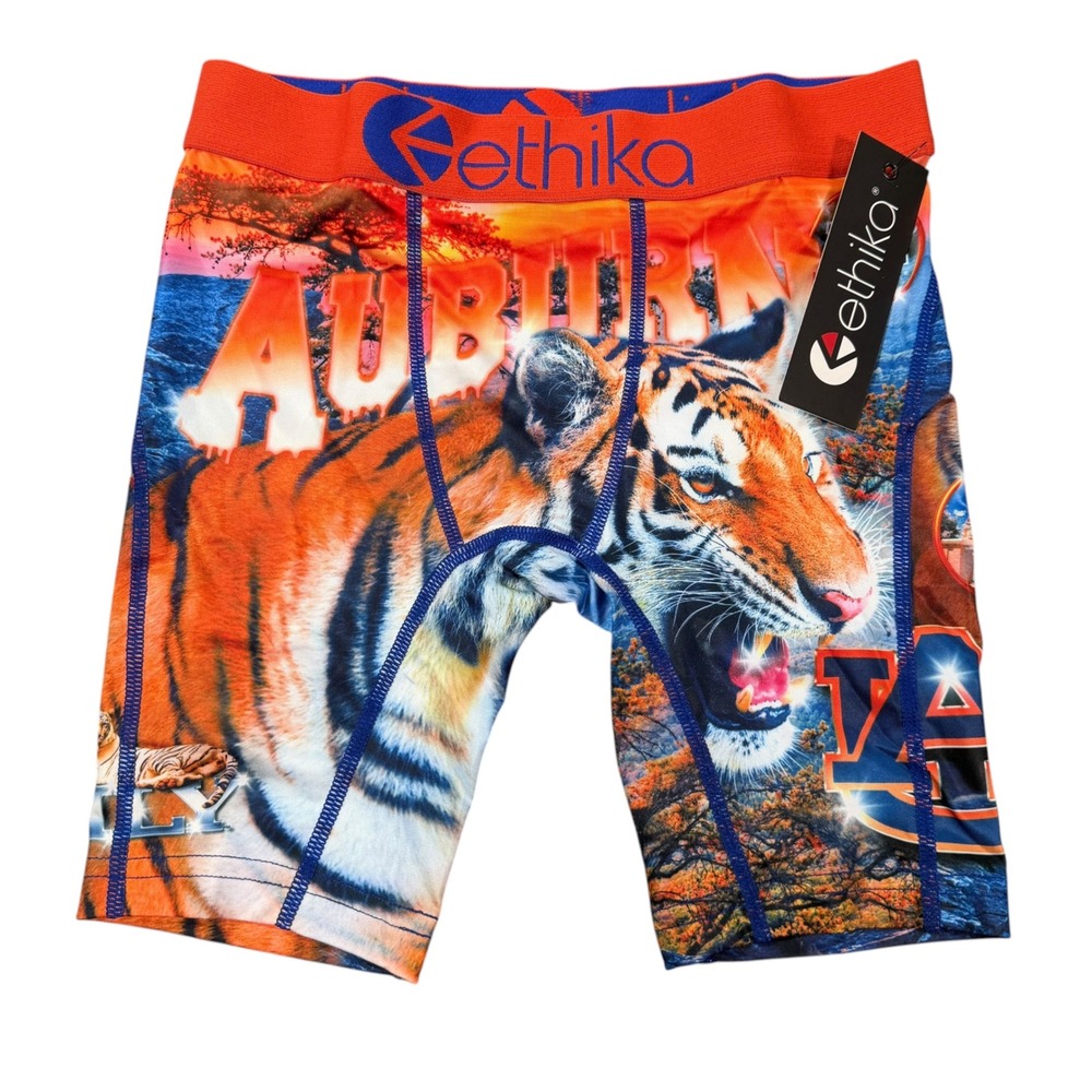 Ethika Boys Auburn Gang Orange Graphic Boxer Briefs Size M